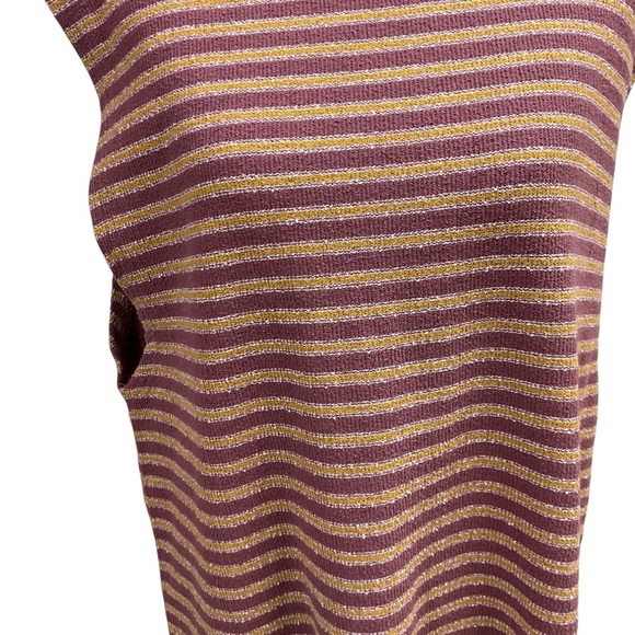 PacSun Women's M Medium Rose Compass Striped Baja Knit Tank Top Oversized - Picture 2 of 6